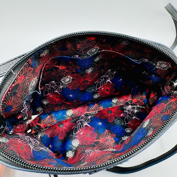 LODIS Black Genuine Pebble Grain Leather Crossbody Bag - Picture 6 of 6